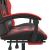 Scaun de gaming pivotant/suport picioare negru/roșu piele eco GartenMobel Dekor