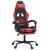 Scaun de gaming pivotant/suport picioare negru/roșu piele eco GartenMobel Dekor