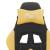 Scaun de gaming pivotant/suport picioare negru/auriu piele eco GartenMobel Dekor