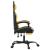 Scaun de gaming pivotant/suport picioare negru/auriu piele eco GartenMobel Dekor