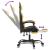 Scaun de gaming pivotant/suport picioare negru/auriu piele eco GartenMobel Dekor