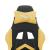 Scaun de gaming pivotant/suport picioare negru/auriu piele eco GartenMobel Dekor
