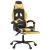 Scaun de gaming pivotant/suport picioare negru/auriu piele eco GartenMobel Dekor