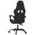 Scaun de gaming pivotant/suport picioare negru/verde piele eco GartenMobel Dekor