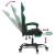 Scaun de gaming pivotant/suport picioare negru/verde piele eco GartenMobel Dekor
