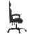 Scaun de gaming pivotant/suport picioare negru/gri piele eco GartenMobel Dekor