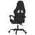 Scaun de gaming pivotant/suport picioare negru/gri piele eco GartenMobel Dekor