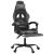 Scaun de gaming pivotant/suport picioare negru/gri piele eco GartenMobel Dekor
