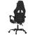Scaun gaming pivotant/suport picioare negru/alb piele eco GartenMobel Dekor