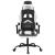 Scaun gaming pivotant/suport picioare negru/alb piele eco GartenMobel Dekor