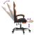 Scaun de gaming pivotant/suport picioare negru/oranj piele eco GartenMobel Dekor