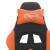 Scaun de gaming pivotant/suport picioare negru/oranj piele eco GartenMobel Dekor