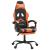 Scaun de gaming pivotant/suport picioare negru/oranj piele eco GartenMobel Dekor