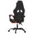 Scaun de gaming pivotant/suport picioare negru/oranj piele eco GartenMobel Dekor