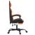 Scaun de gaming pivotant/suport picioare negru/oranj piele eco GartenMobel Dekor