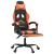 Scaun de gaming pivotant/suport picioare negru/oranj piele eco GartenMobel Dekor