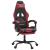 Scaun gaming pivotant/suport picioare negru/roșu vin piele eco GartenMobel Dekor