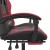 Scaun gaming pivotant/suport picioare negru/roșu vin piele eco GartenMobel Dekor