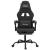 Scaun de gaming pivotant/suport picioare negru piele ecologică GartenMobel Dekor