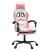 Scaun de gaming pivotant cu suport picioare, alb&roz, piele eco GartenMobel Dekor