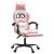 Scaun de gaming pivotant cu suport picioare, alb&roz, piele eco GartenMobel Dekor