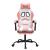 Scaun de gaming pivotant cu suport picioare, alb&roz, piele eco GartenMobel Dekor