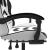 Scaun de gaming pivotant cu suport picioare alb&negru piele eco GartenMobel Dekor