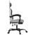 Scaun de gaming pivotant cu suport picioare alb&negru piele eco GartenMobel Dekor