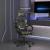 Scaun de gaming cu suport picioare negru/camuflaj piele eco GartenMobel Dekor