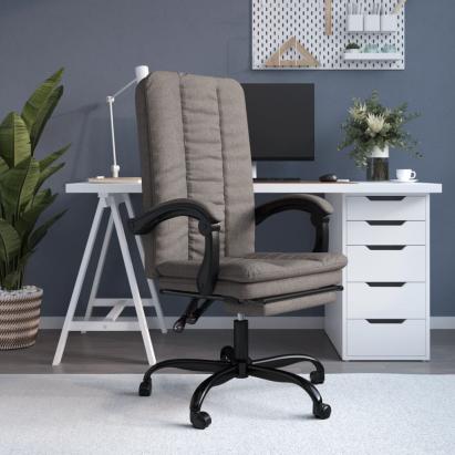 Fotoliu de birou rabatabil, gri taupe, textil GartenMobel Dekor
