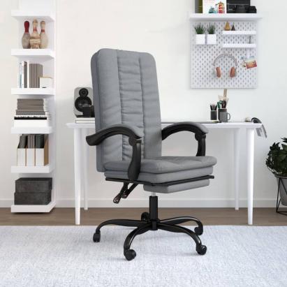 Fotoliu de birou rabatabil, gri deschis, textil GartenMobel Dekor