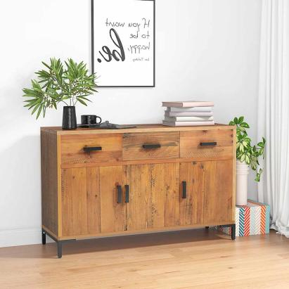 Servantă, maro, 110x35x70 cm, lemn masiv de pin reciclat GartenMobel Dekor