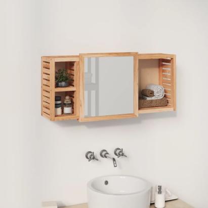 Dulap cu oglindă, 80x17x34 cm, lemn masiv de nuc GartenMobel Dekor