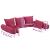 Set de perne decorative, 7 piese, roz, material textil GartenMobel Dekor