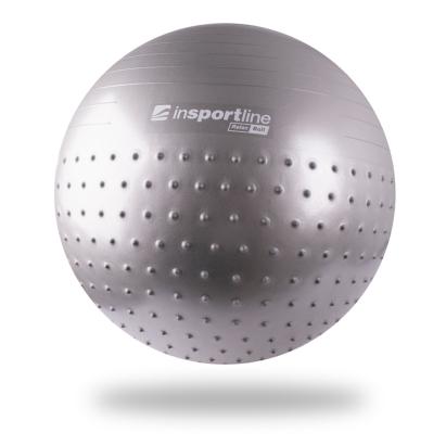 Minge de gimnastică inSPORTline Relax Ball 75 cm, gri, cu efect de masaj