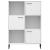 Bibliotecă cu picioare metalice OSLO, alb, 90x35x128,5 cm, lemn GartenMobel Dekor