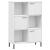 Bibliotecă cu picioare metalice OSLO, alb, 90x35x128,5 cm, lemn GartenMobel Dekor
