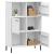 Bibliotecă cu picioare metalice OSLO, alb, 90x35x128,5 cm, lemn GartenMobel Dekor