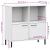Bibliotecă cu picioare metalice OSLO, alb, 90x35x90,5 cm, lemn GartenMobel Dekor