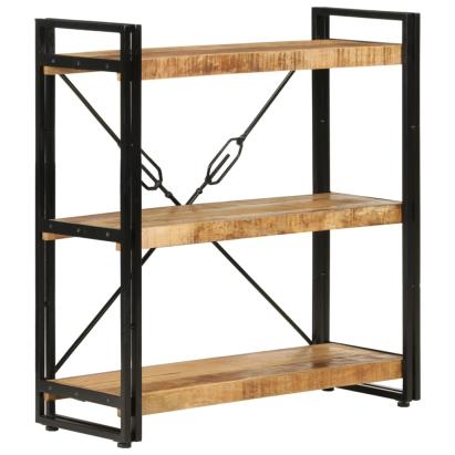 Bibliotecă cu 3 niveluri, 77x30x80 cm, lemn masiv mango și fier GartenMobel Dekor