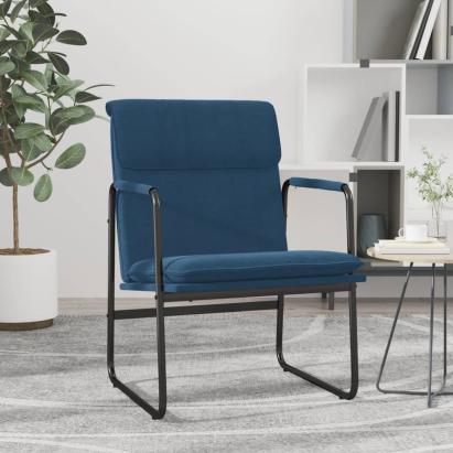 Scaun de relaxare, albastru, 55x64x80 cm, material textil GartenMobel Dekor