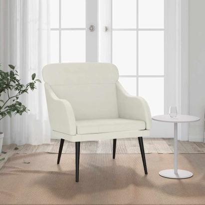 Fotoliu, crem, 63x76x80 cm, catifea GartenMobel Dekor