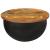 Măsuță de cafea, negru, 50x27 cm, lemn masiv reciclat GartenMobel Dekor