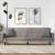 Canapea extensibilă, cu perne, gri taupe, material textil GartenMobel Dekor