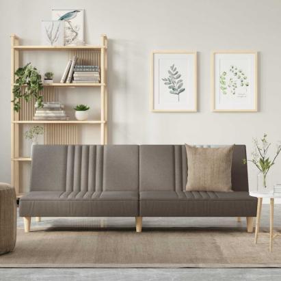 Canapea extensibilă, gri taupe, material textil GartenMobel Dekor