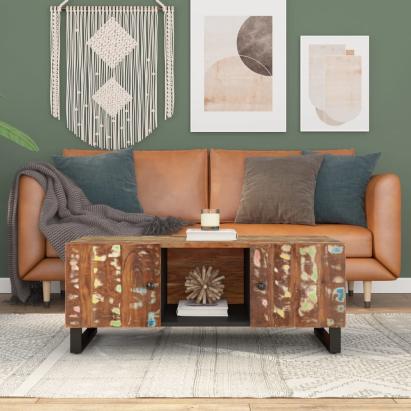 Măsuță de cafea 100x54x40 cm lemn masiv reciclat/lemn prelucrat GartenMobel Dekor