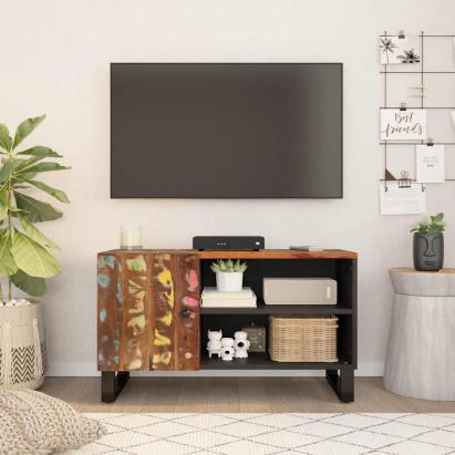 Dulap TV, 80x33x46 cm, lemn masiv reciclat&lemn prelucrat GartenMobel Dekor