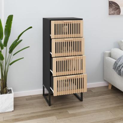 Dulap înalt, negru, 40x30x95 cm, lemn prelucrat GartenMobel Dekor