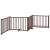 Poartă câini pliabilă cu ușă 4 panouri maro 320 cm, lemn brad GartenMobel Dekor