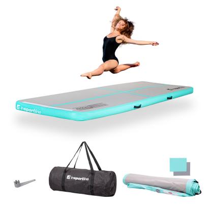 Saltea gonflabila pentru gimnastica inSPORTline Airstunt 300x100x10 cm alba